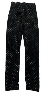 Černé puntíkaté sametové legíny St. Bernard