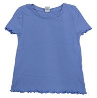 Modrofialové žebrované tričko Tu