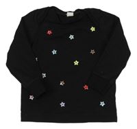 Černé triko s barevnými knoflíky/hvězdičkami
