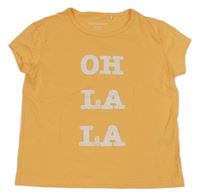 Světleoranžové tričko s nápisy MANGUUN