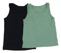 2x - Nátělník - Černý, olivový George