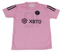 Růžový sportovní fotbalový dres se znakem a číslem - Messi