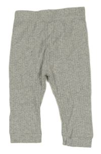 Šedé melírované žebrované tepláky Nutmeg