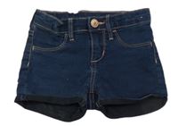 Tmavomodré teplákové riflové kraťasy H&M