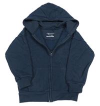 Tmavomodrá propínací oversize mikina s kapucí PRIMARK