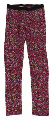 Lilkovo-černé kytičkované legíny Pepperts!