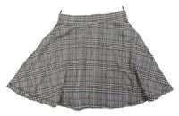 Černo-bílo-růžová kostkovaná vzorovaná sukně C&A