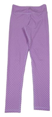 Fialovo-lila kostkované sportovní legíny H&M