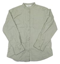 Světlekhaki lněná košile H&M