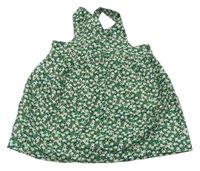 Zelená květovaná sukně s laclem Miniclub