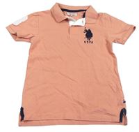 Starorůžové polo tričko s logem U.S. Polo Assn.