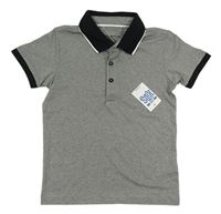 Šedé pruhované polo tričko Matalan
