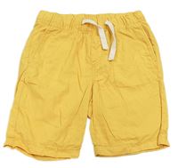Hořčicové plátěné kraťasy H&M