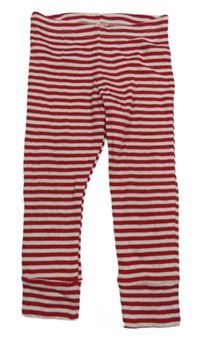 Červeno-bílé pruhované žebrované lehké tepláky Primark