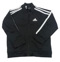 Černá sportovní propínací mikina s logem Adidas