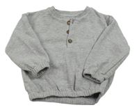 Šedá melírovaná mikina s knoflíky zn. F&F