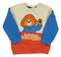 Krémovo-červeno-modrá mikina s Paddingtonem zn. Tu