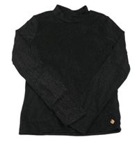 Černé třpytivé slavnostní triko se stojáčkem