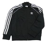 Černá sportovní propínací mikina s logem Adidas