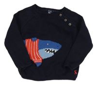 Tmavomodrý svetr se žralokem Joules