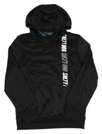 Černá sportovní mikina s nápisem a kapucí Salty Dog