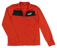 Červeno-černá sportovní propínací mikina s logem Puma