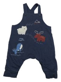 Tmavomodré laclové tepláky se zvířaty Nutmeg