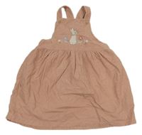 Starorůžové manšestrové laclové šaty s králíkem - Peter Rabbit M&S