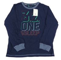 Nové - Tmavomodré pyžamové triko s číslem a nápisem Tu