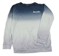 Tmavomodro-bílo-lila ombré mikina s logem Bench