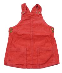 Jahodové manšestrové laclové šaty Next