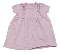 Růžové květované bavlněné šaty s volánky George