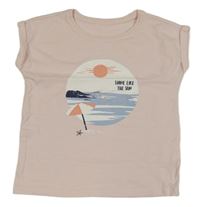 Světlerůžové tričko s potiskem Topolino