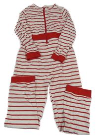 Smetanovo-červený pruhovaný overal Tchibo