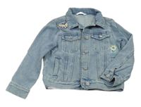 Modrá riflová bunda s výšivkami M&S