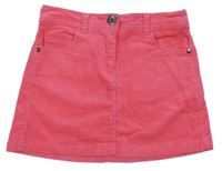 Tmavorůžová manšestrová sukně Next