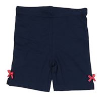 Tmavomodré elastické kraťasy s mašlemi Blue Seven