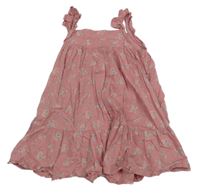 Starorůžové květované lehké šaty H&M