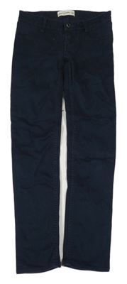 Tmavomodré plátěné slim kalhoty Abercrombie&Fitch