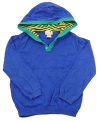 Modrý lehký svetr s kapucí 