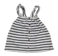 Bílo-tmavomodrý pruhovaný crop top F&F