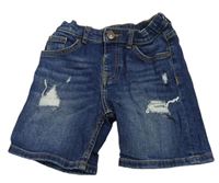 Tmavomodré riflové kraťasy s prošoupáním River Island