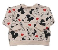 Světlerůžová vzorovaná mikina s Minnie