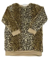 Hnědé kožešinové leopardí šaty Matalan