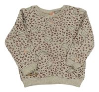 Béžová vzorovaná mikina s kočkami 