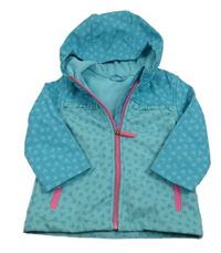 Tyrkysová softshellová bunda se srdíčky a kapucí Kiki&Koko