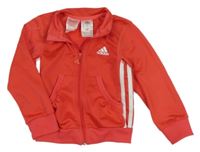 Červená sportovní propínací mikina s logem Adidas