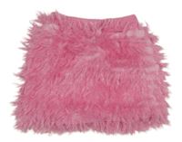 Růžová chlupatá sukně 
