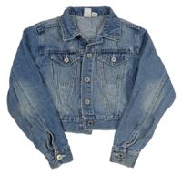 Modrá crop riflová bunda s Mickeym H&M