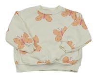 Smetanová mikina s motýlky Zara